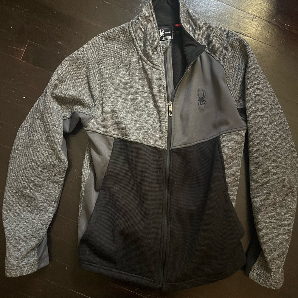 Spyder Men’s Performance Full-Zip Jacket - Charcoal/Black - Size Medium
